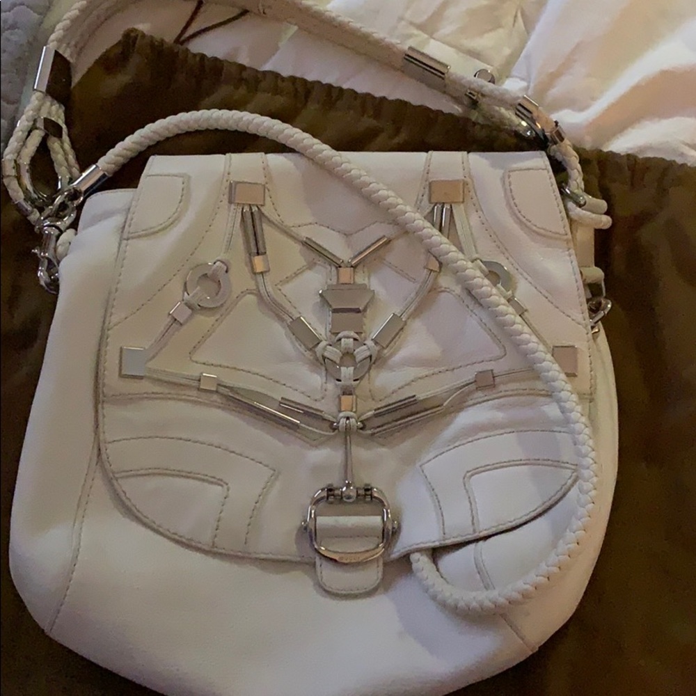 Gucci Horsebit Techno Bag - White